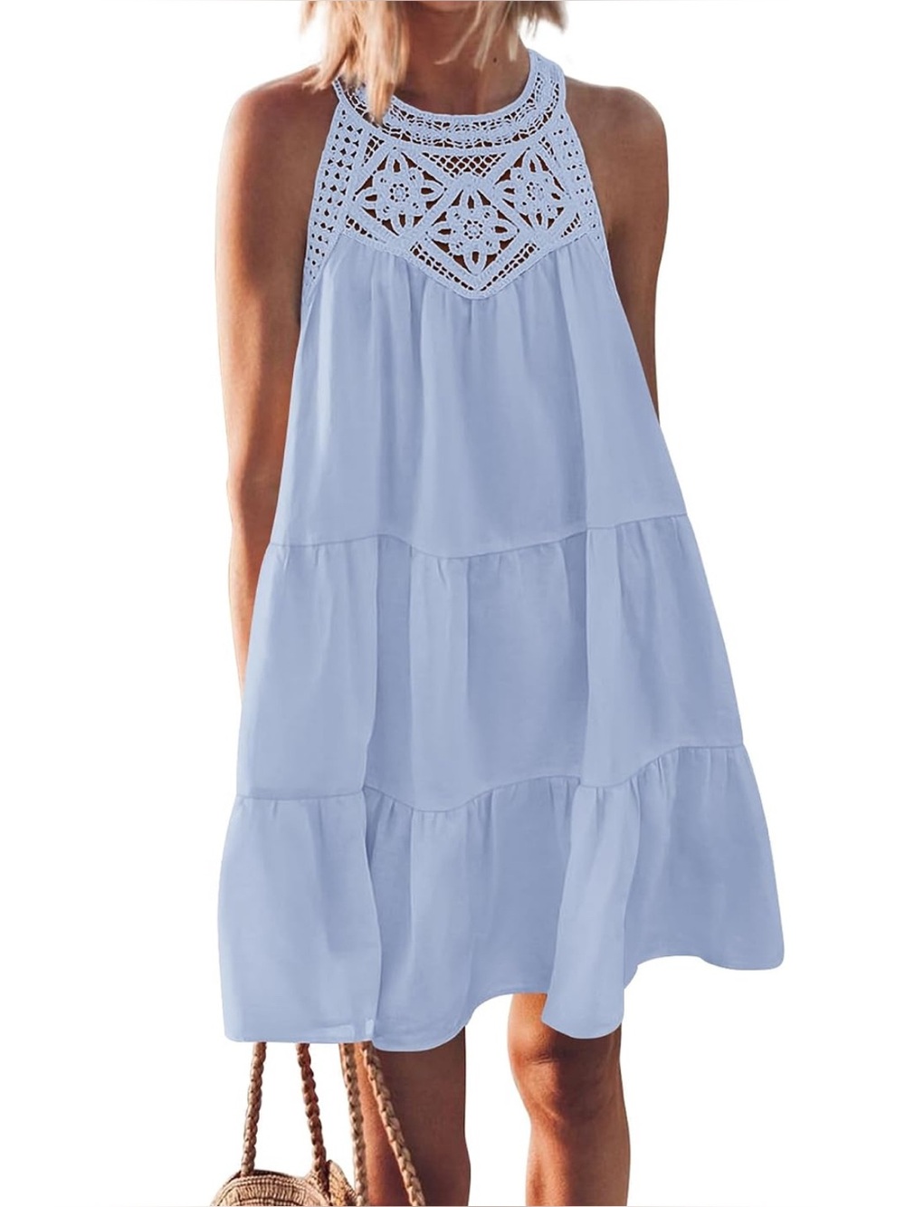 BTFBM Women Summer Dresses 2026 Casual Spring Clothes Sleeveless Halter Neck